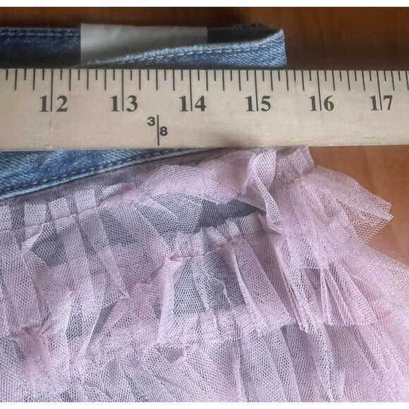 We The Free Pirouette Jean Skirt Combo Tulle Overlay Caviar Bar Blue & Pink 27 - Picture 10 of 14